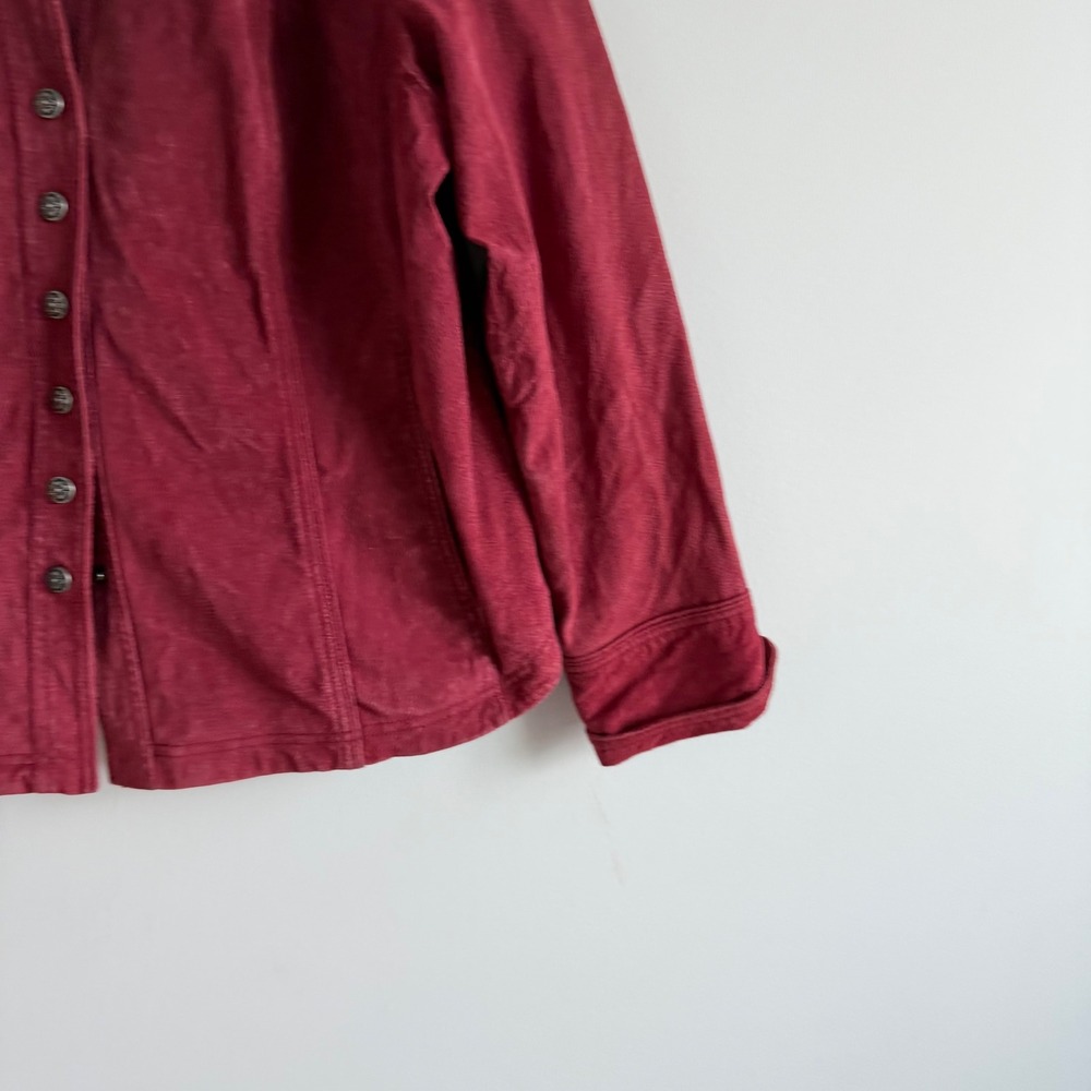 Vintage Maroon Suede Silver Snap Front Suede Jacket - Picture 9 of 14